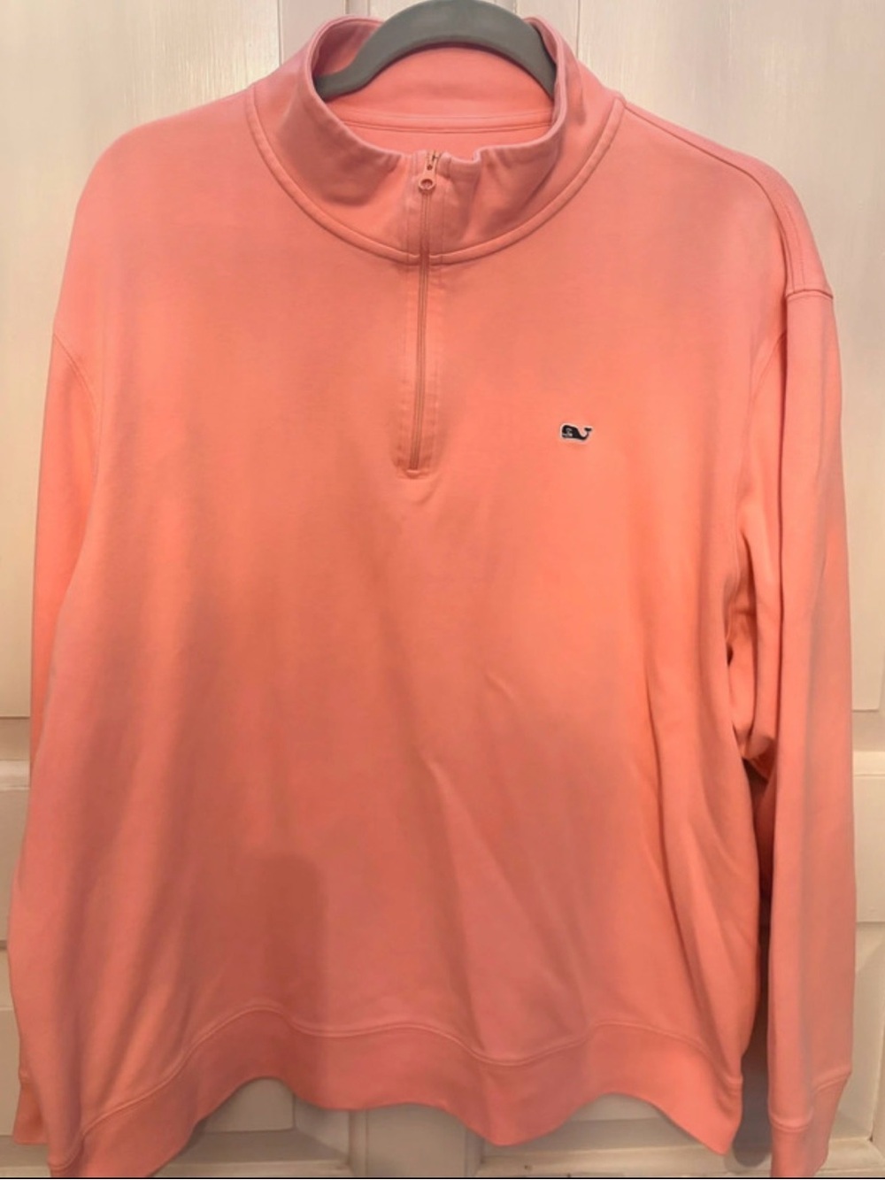Vineyard Vines Saltwater Quarter-Zip Pullover - Coral/Pink Men’s XL